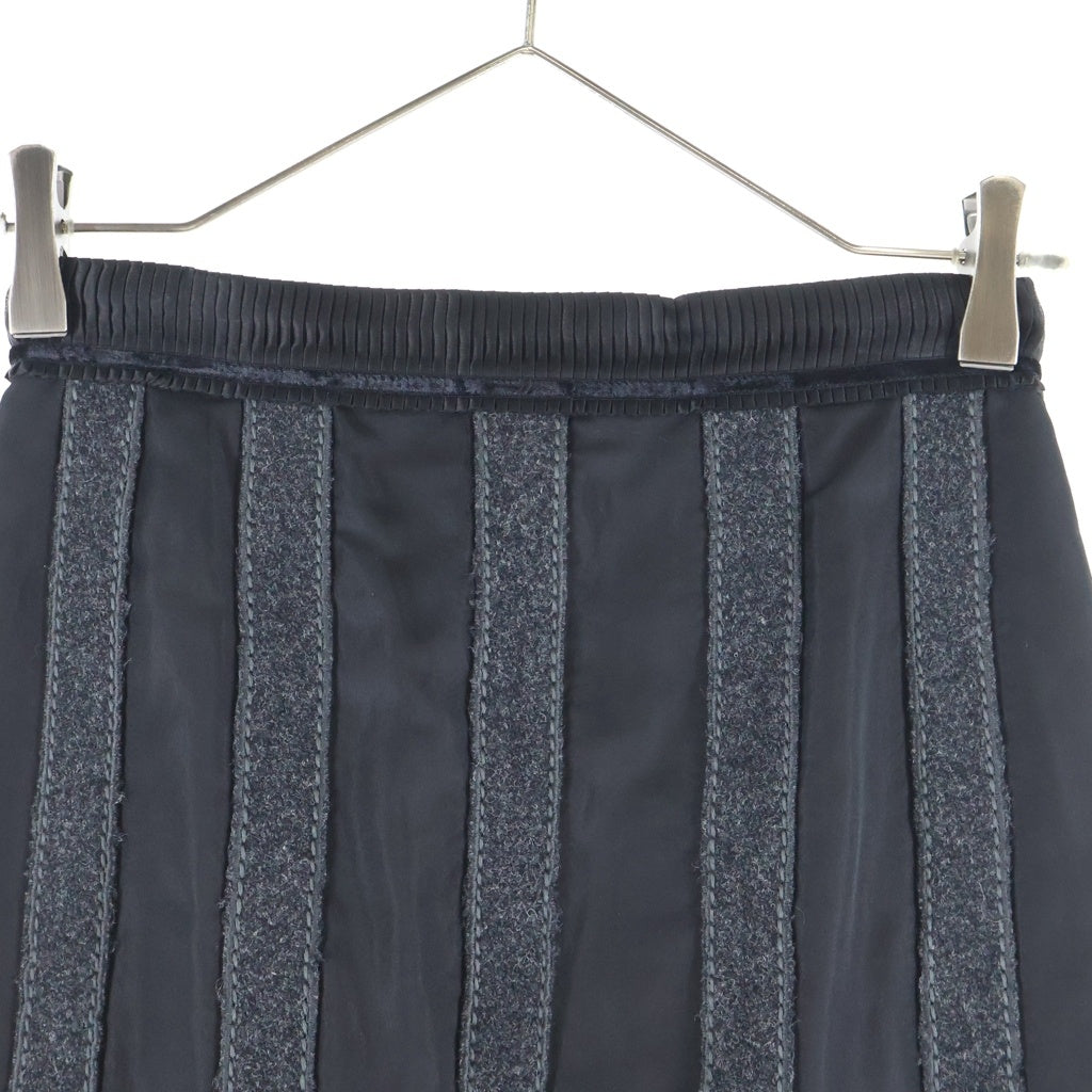 LOUIS VUITTON(ルイヴィトン) ロング スカート ビジュー付き シルク ウール ブラック/グレー RW052B レディース