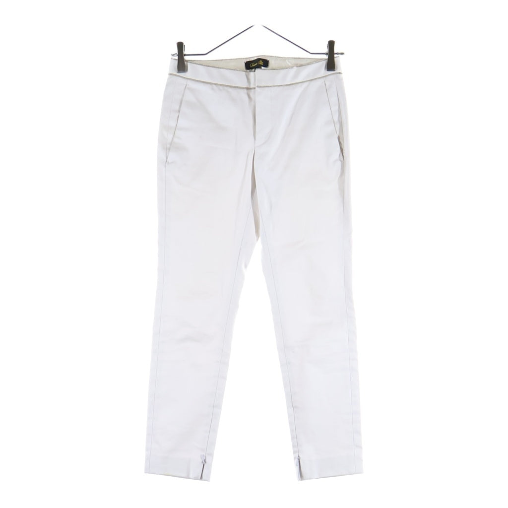 DRAWER(ドゥロワー) ストレッチ スキニー テーパード クロップド パンツ ジップ付き コットン ホワイト 6514ー236ー0427 レディース