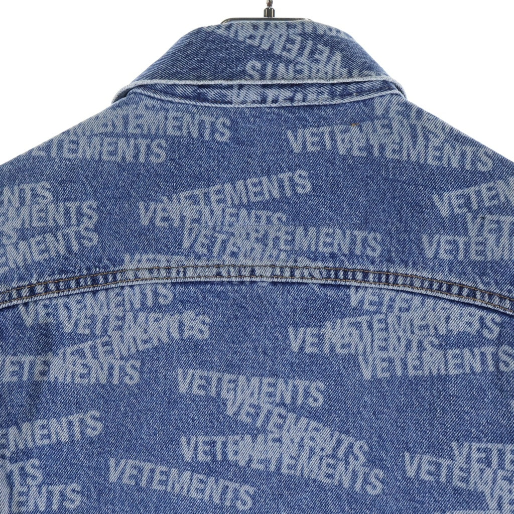 VETEMENTS(ヴェトモン) スタンプ ロゴ デニム ジャケット アウター Gジャン インディゴ