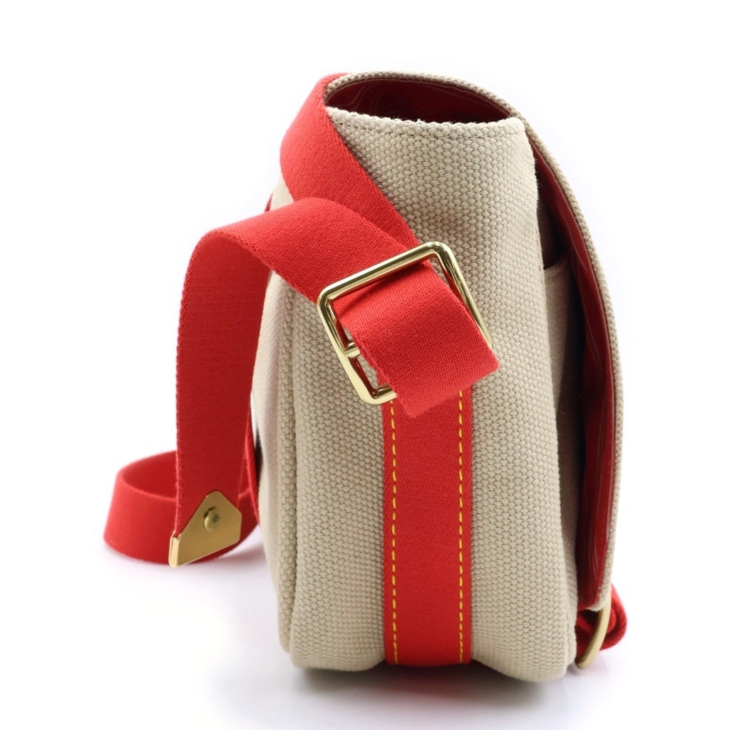 LOUIS VUITTON(ルイヴィトン) アンティグア ブザスPM ショルダーバッグ ベージュ×レッド キャンバス M40041 ゴールド金具 レディース