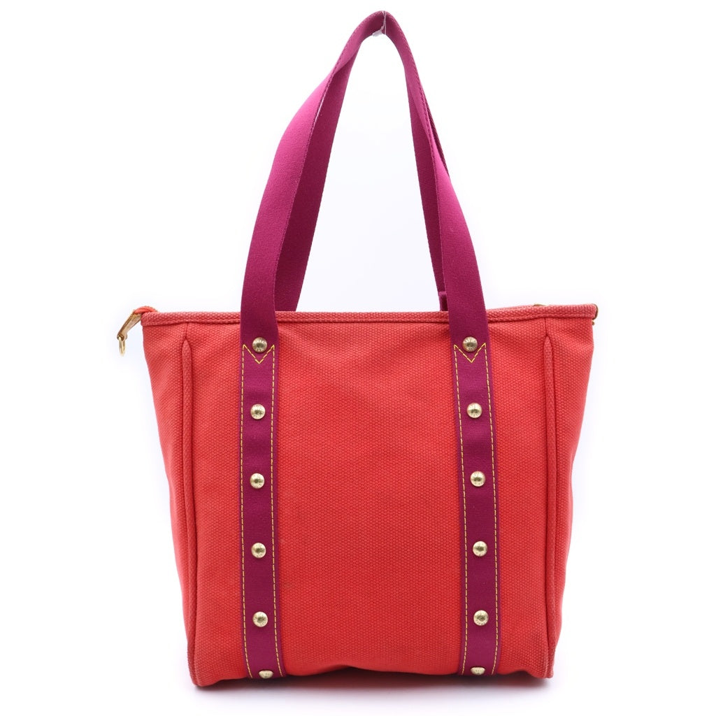 LOUIS VUITTON(ルイヴィトン) アンティグア カバMM ハンドバッグ トートバッグ レッド キャンバス M40034 ゴールド金具 レディース
