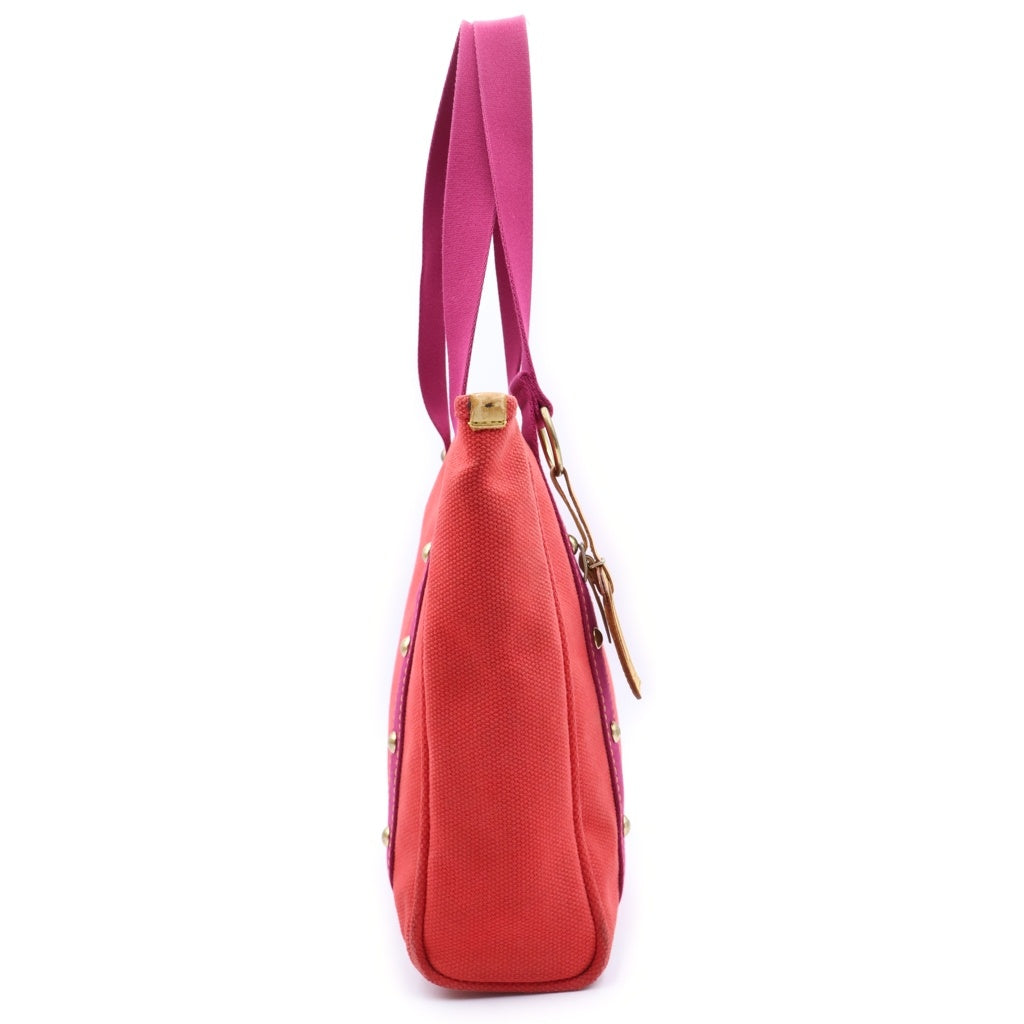 LOUIS VUITTON(ルイヴィトン) アンティグア カバMM ハンドバッグ トートバッグ レッド キャンバス M40034 ゴールド金具 レディース