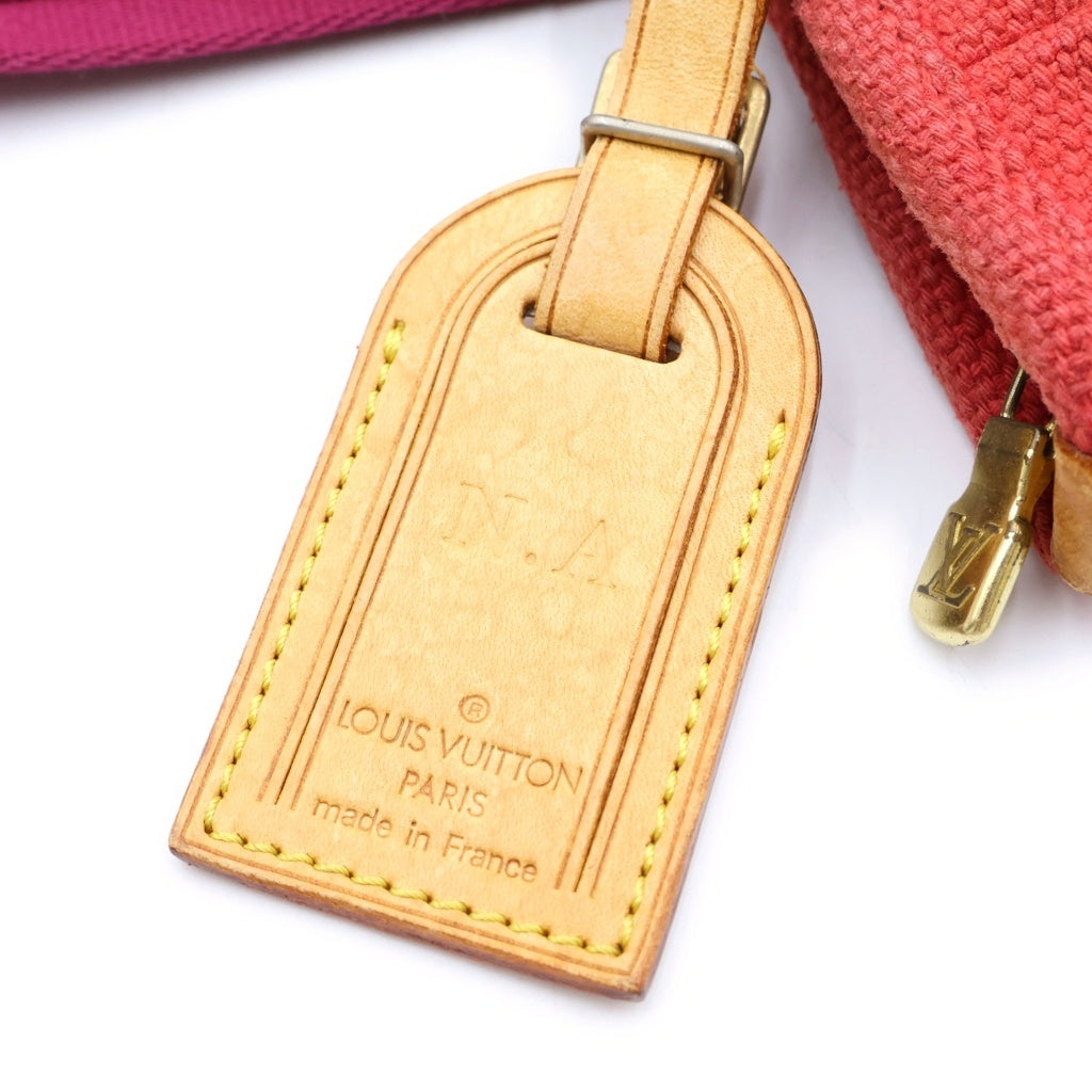 LOUIS VUITTON(ルイヴィトン) アンティグア カバMM ハンドバッグ トートバッグ レッド キャンバス M40034 ゴールド金具 レディース