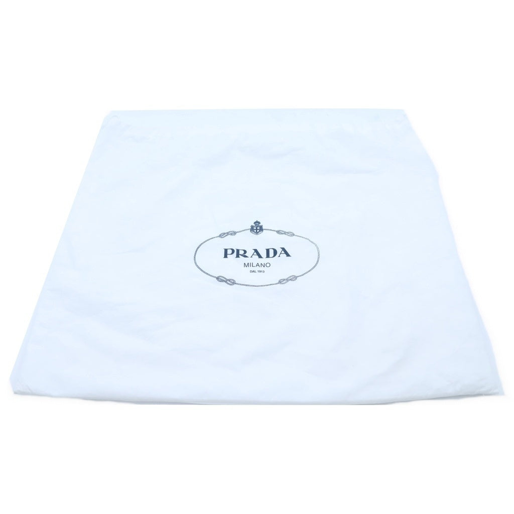 PRADA(プラダ) エンボスロゴ ワンショルダーバッグ トートバッグ ホワイト アイボリー レザー 1BC051 ゴールド金具 レディース