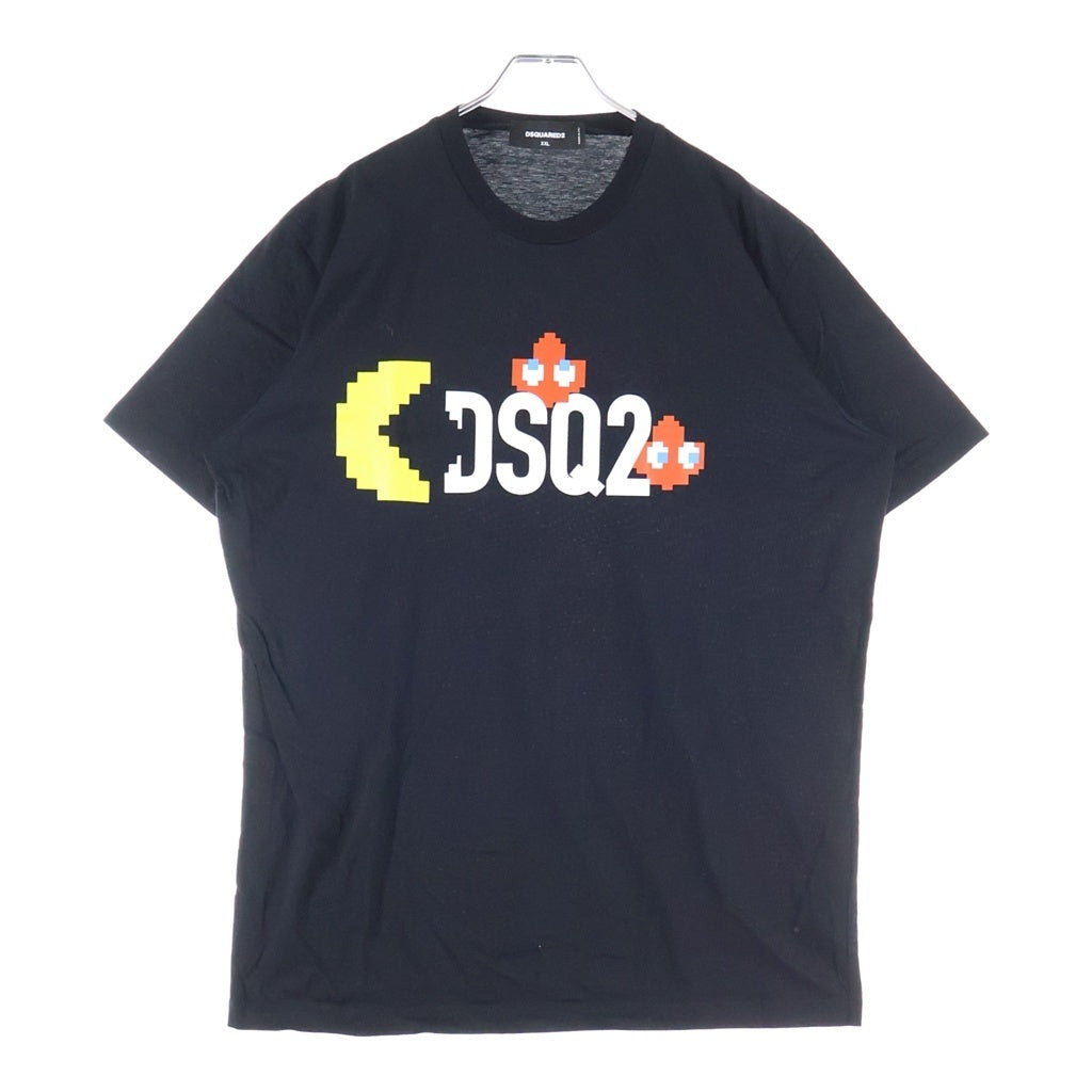 DSQUARED2(ディースクエアード) パックマンコラボ Tシャツ 半袖 カットソー コットン ブラック S71GD1352 S23009
