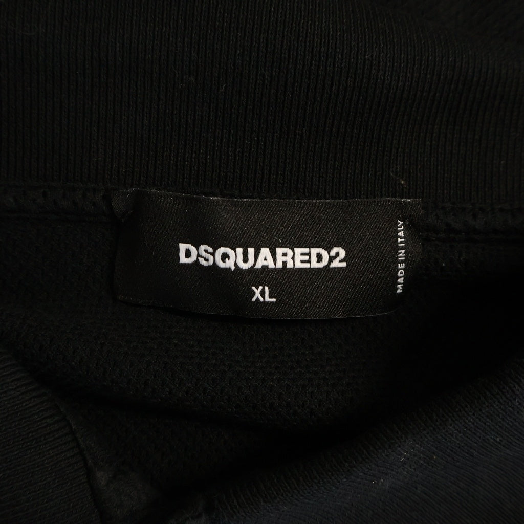 DSQUARED2(ディースクエアード) ポロシャツ 半袖 Tシャツ カットソー メッシュ ブラック S74GL0060 S24276