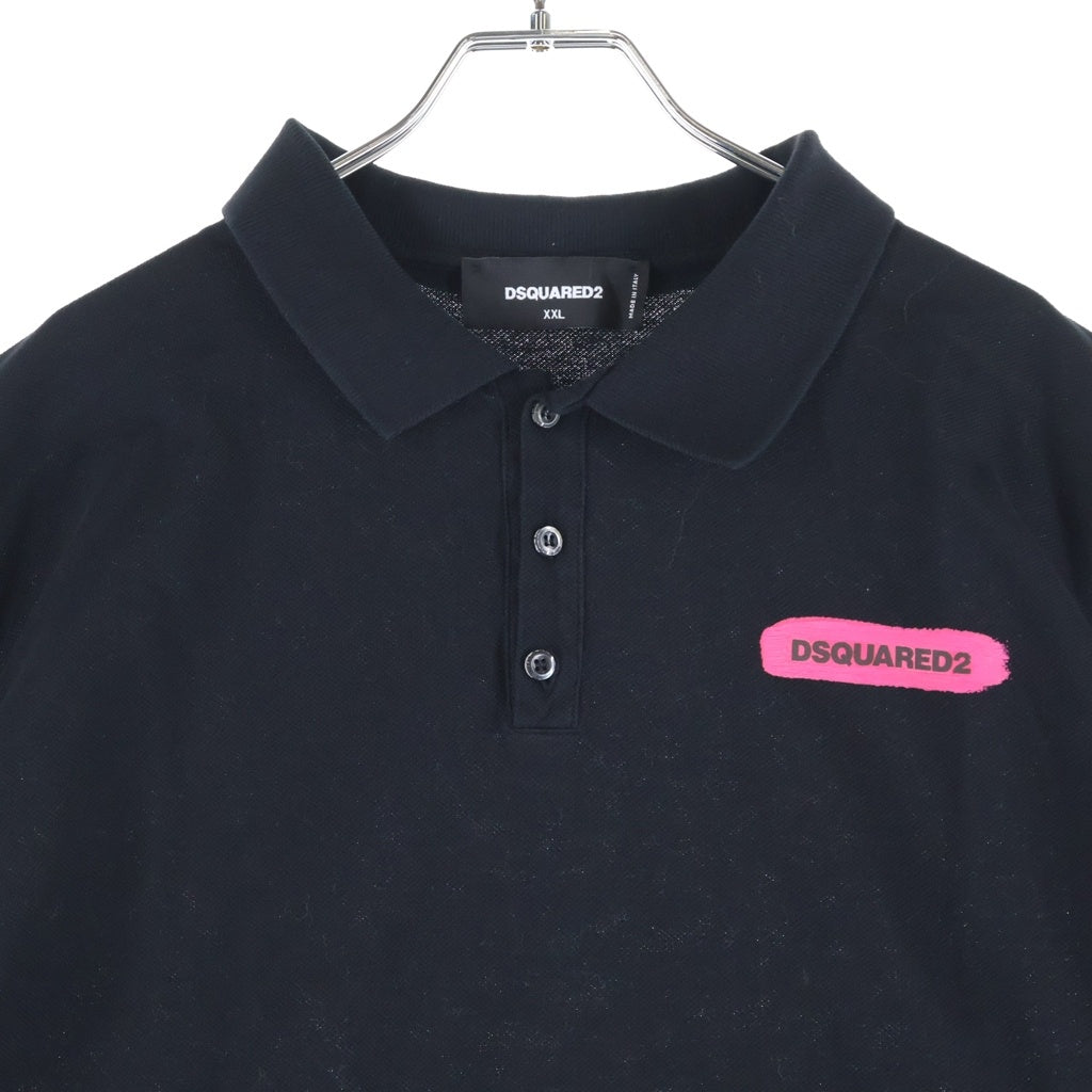 DSQUARED2(ディースクエアード) ポロシャツ 半袖 Tシャツ カットソー ブラック S74GL0073 S22743