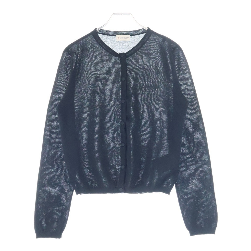 MONCLER(モンクレール) 25SS ロゴ刺繍 スナップボタン コットンニット カーディガン ブラック レディース K10939B00035