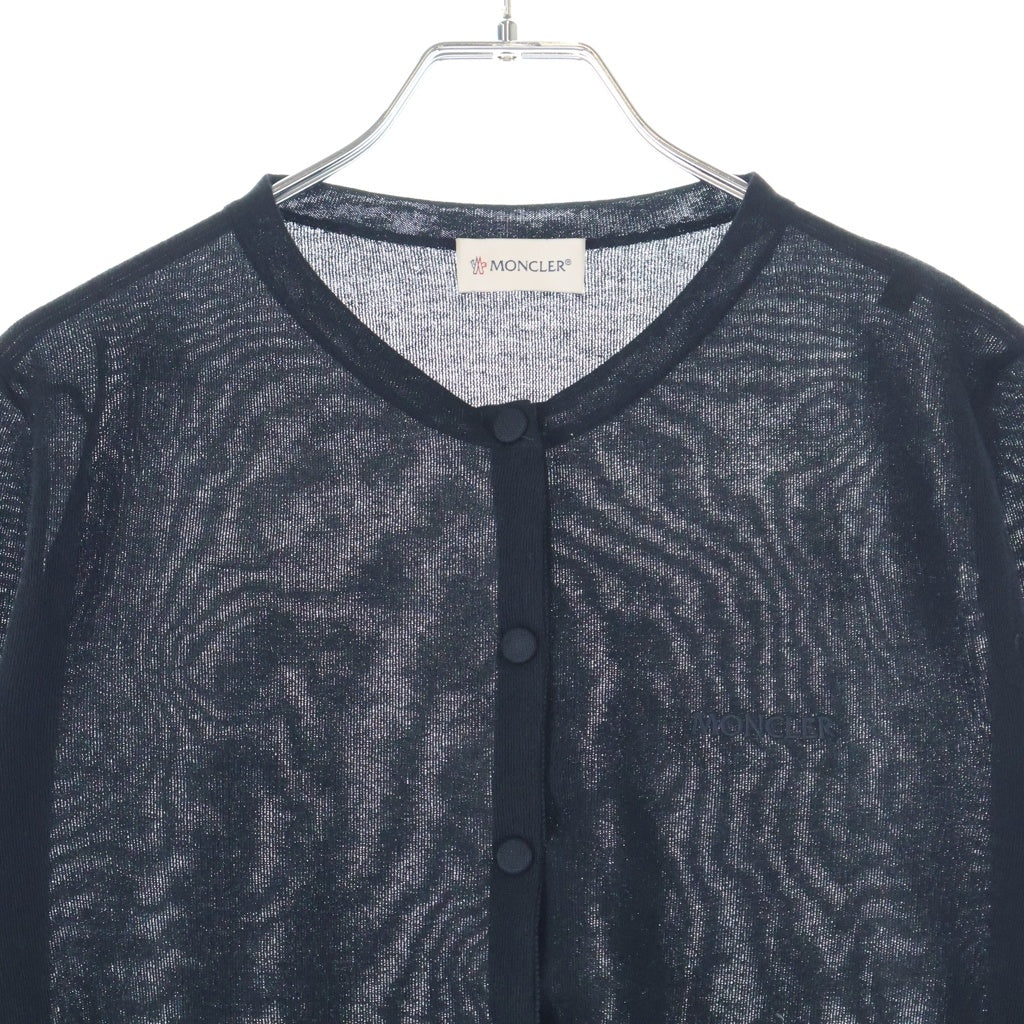 MONCLER(モンクレール) 25SS ロゴ刺繍 スナップボタン コットンニット カーディガン ブラック レディース K10939B00035