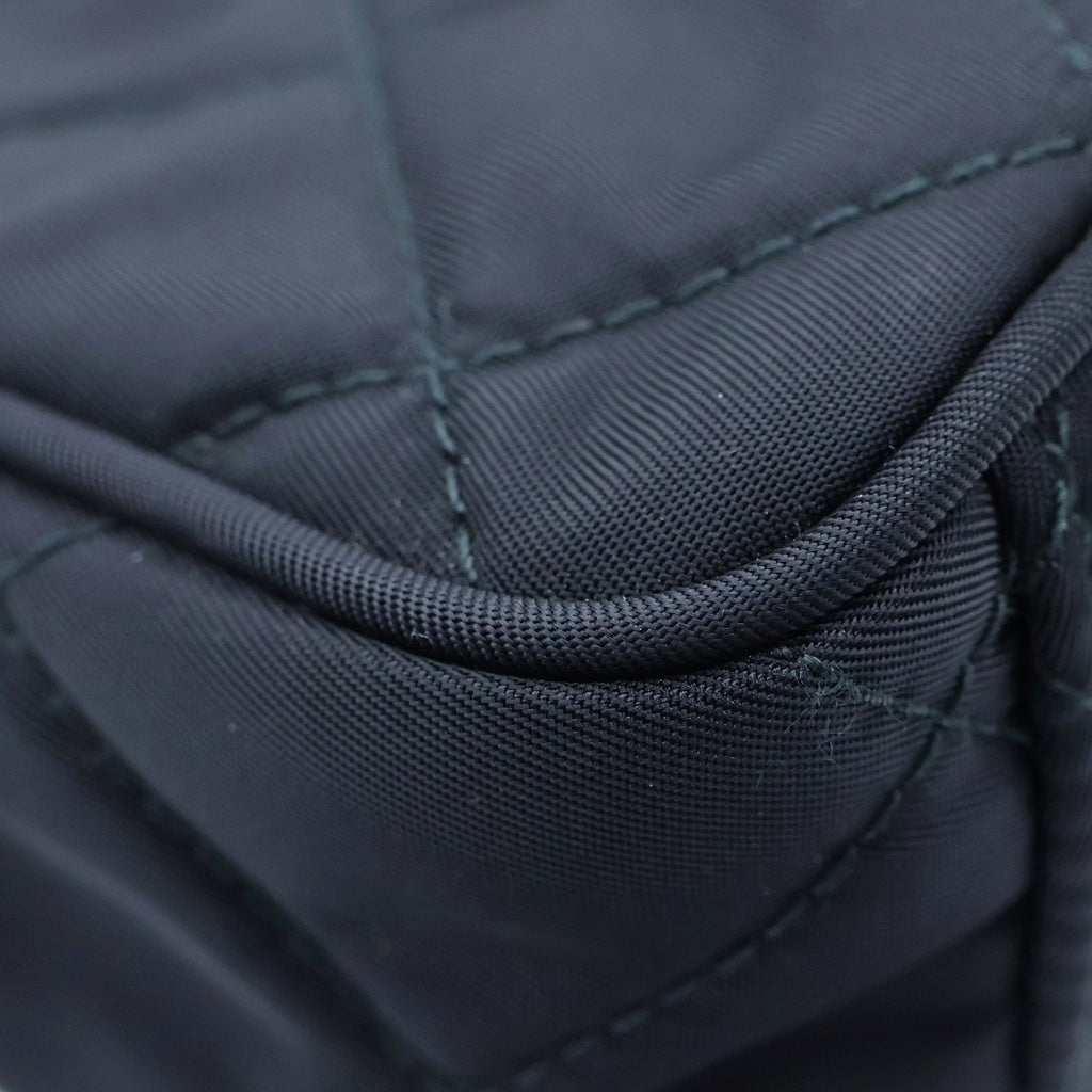 PRADA(プラダ) キルティング チェーンショルダーバッグ ハンドバッグ 2WAY ブラック ナイロン 1BH026 シルバー金具 レディース