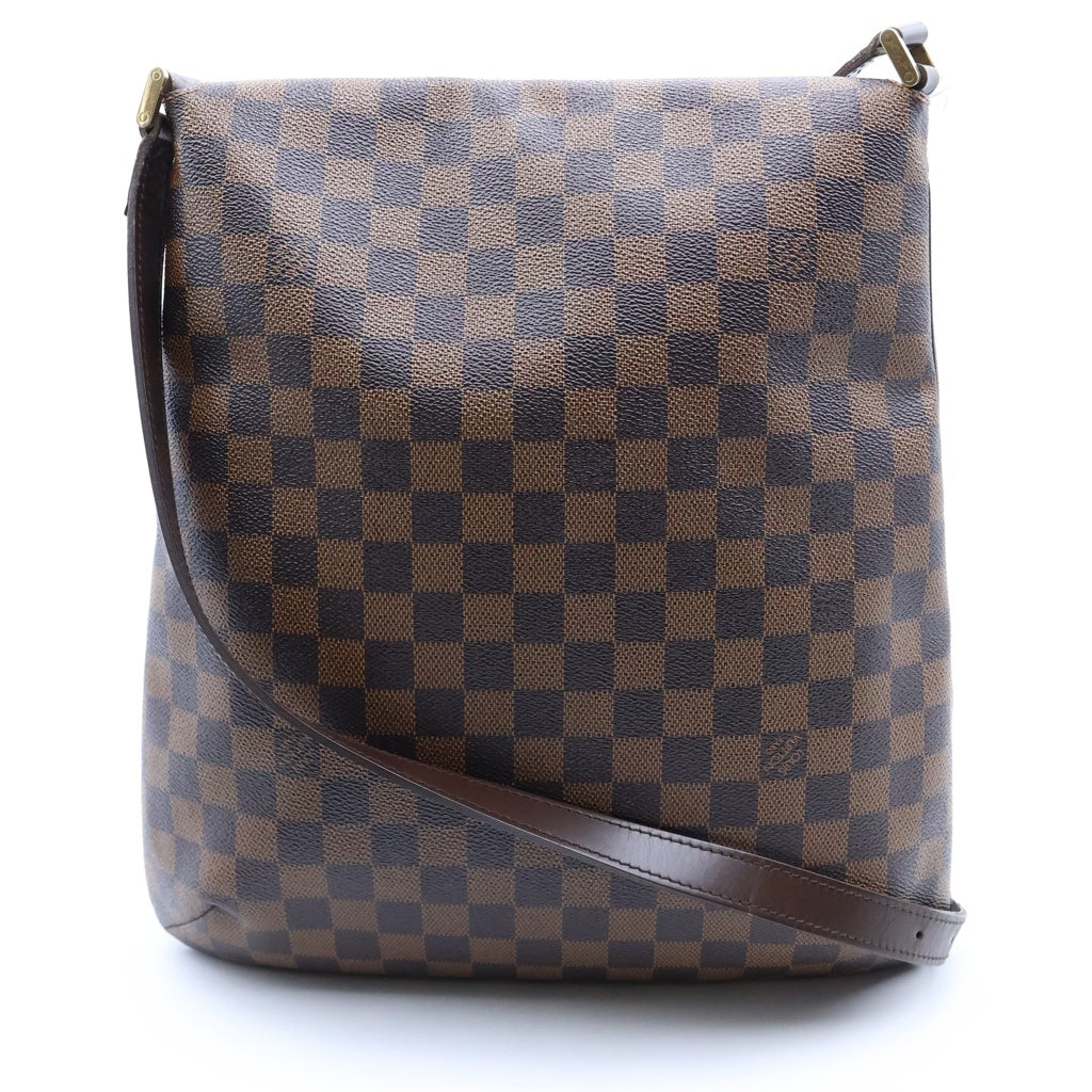 LOUIS VUITTON(ルイヴィトン) ダミエ ミュゼット ショルダーバッグ ブラウン レザー×PVC N51302 ゴールド金具 レディース
