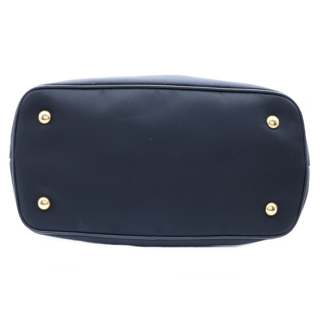 PRADA(プラダ) サフィアーノ 2WAYショルダーバッグ ハンドバッグ ブラック ナイロン×レザー 1BA173 ゴールド金具 レディース