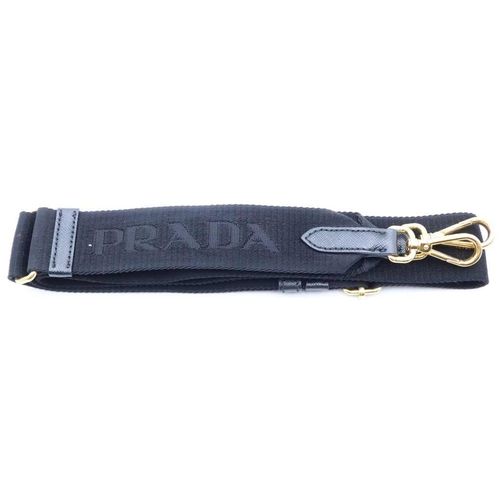 PRADA(プラダ) サフィアーノ 2WAYショルダーバッグ ハンドバッグ ブラック ナイロン×レザー 1BA173 ゴールド金具 レディース