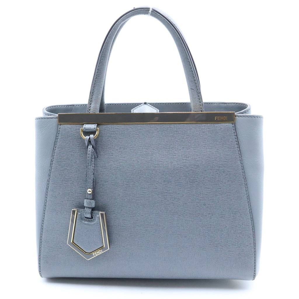 FENDI(フェンディ) プチトゥージュール 2WAYハンドバッグ ショルダーバッグ グレー レザー 8BH253 ゴールド金具 レディース