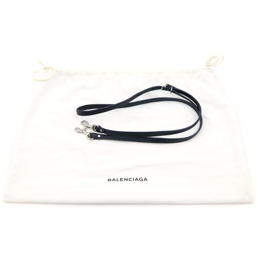 BALENCIAGA(バレンシアガ) ペーパー ミニ 2WAYハンドバッグ ショルダーバッグ ベージュ×ブラック キャンバス×レザー 370926 シルバー金具 レディース