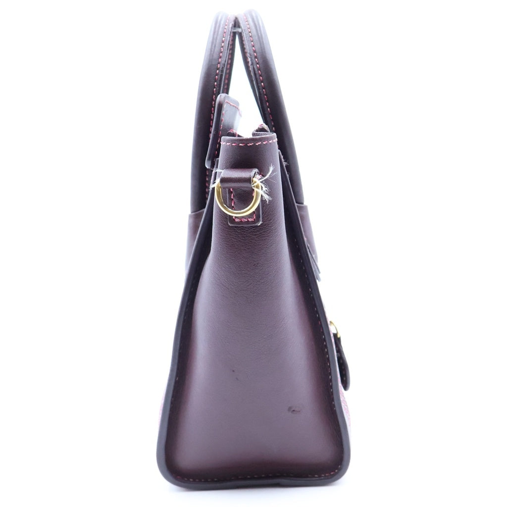 CELINE(セリーヌ) ラゲージ ナノ ショッパー 2WAYハンドバッグ ショルダーバッグ ボルドー ワインレッド レザー ゴールド金具 レディース