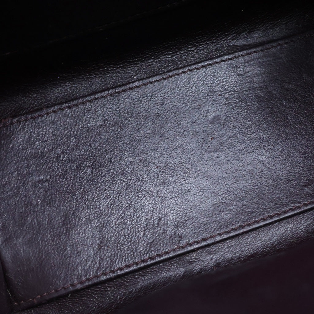 CELINE(セリーヌ) ラゲージ ナノ ショッパー 2WAYハンドバッグ ショルダーバッグ ボルドー ワインレッド レザー ゴールド金具 レディース