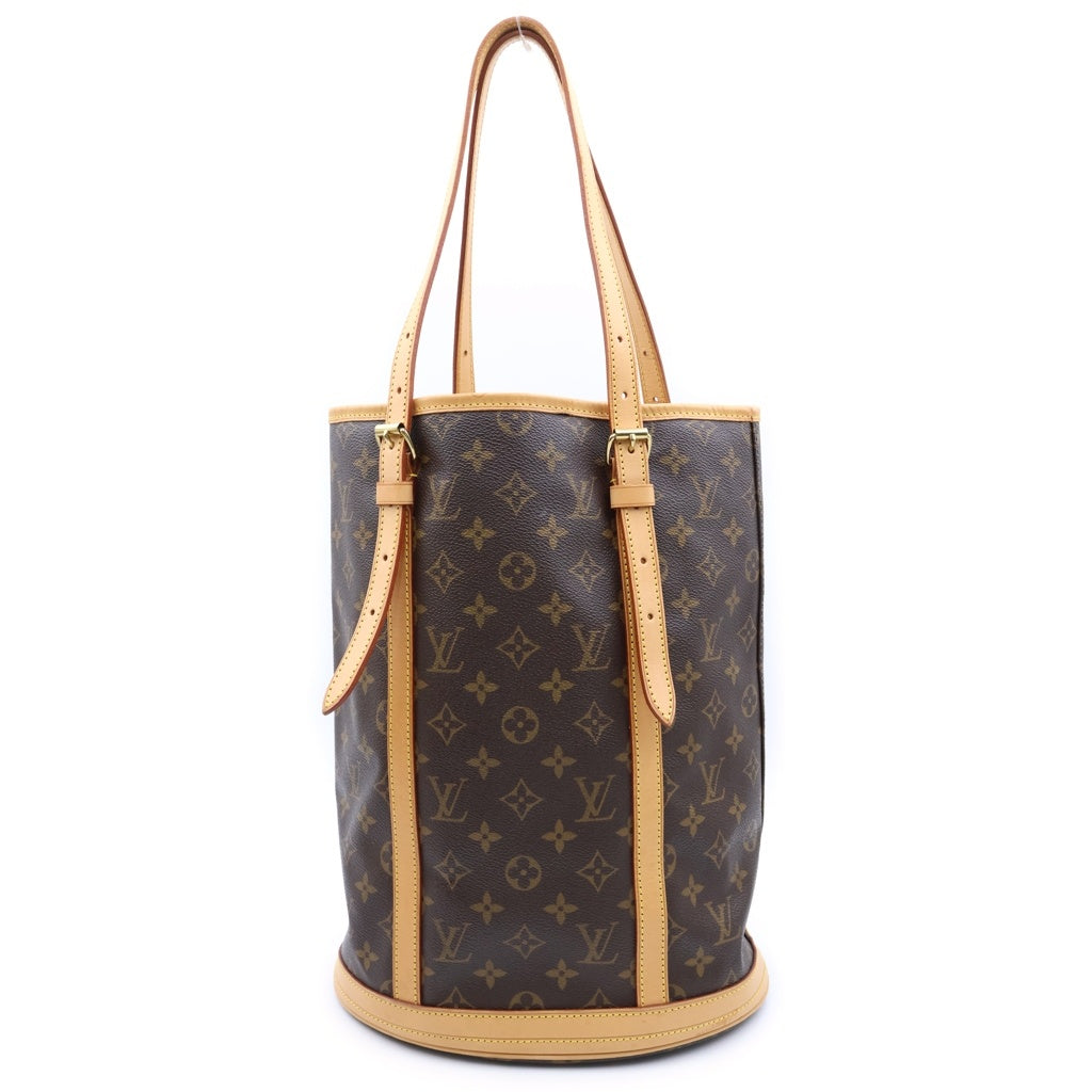 LOUIS VUITTON(ルイヴィトン) モノグラム バケット トートバッグ ハンドバッグ ブラウン レザー×PVC M42236 ゴールド金具 レディース