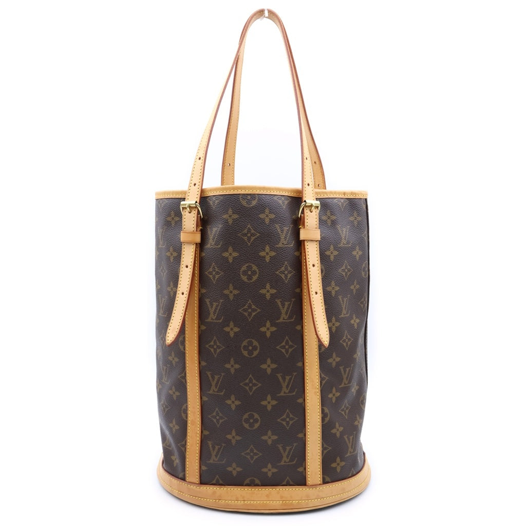 LOUIS VUITTON(ルイヴィトン) モノグラム バケット トートバッグ ハンドバッグ ブラウン レザー×PVC M42236 ゴールド金具 レディース