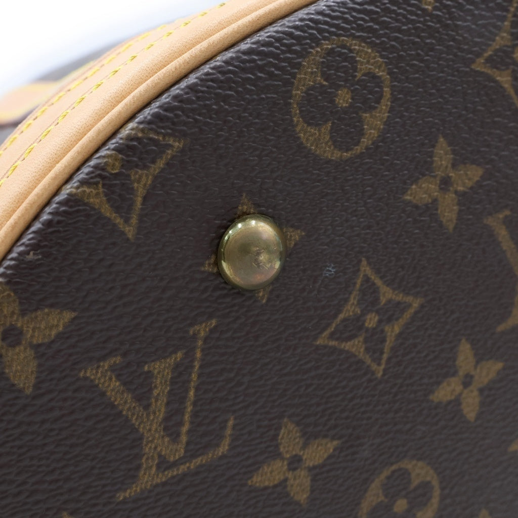LOUIS VUITTON(ルイヴィトン) モノグラム バケット トートバッグ ハンドバッグ ブラウン レザー×PVC M42236 ゴールド金具 レディース