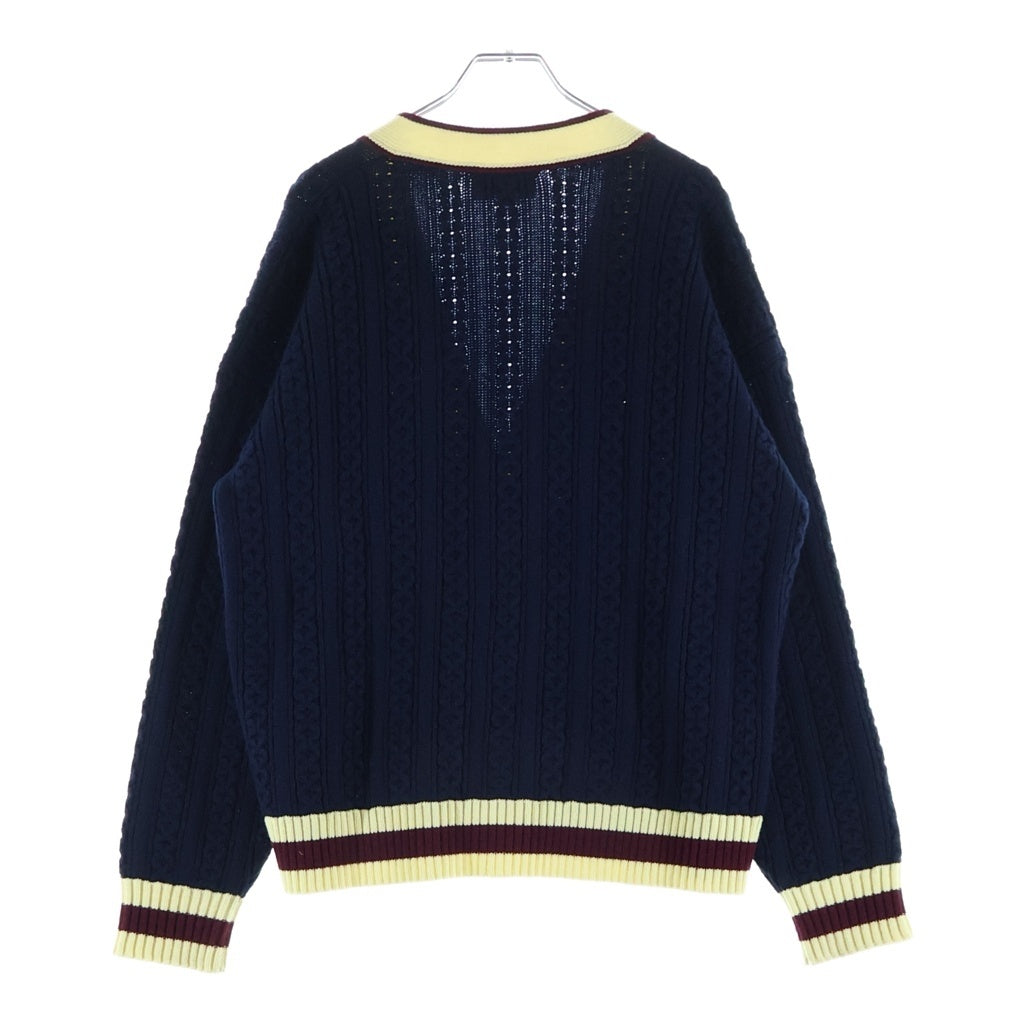 CHANEL(シャネル) ライオンボタン エンブレム刺繍 カシミヤニット カーディガン ネイビー レディース P81052K11756