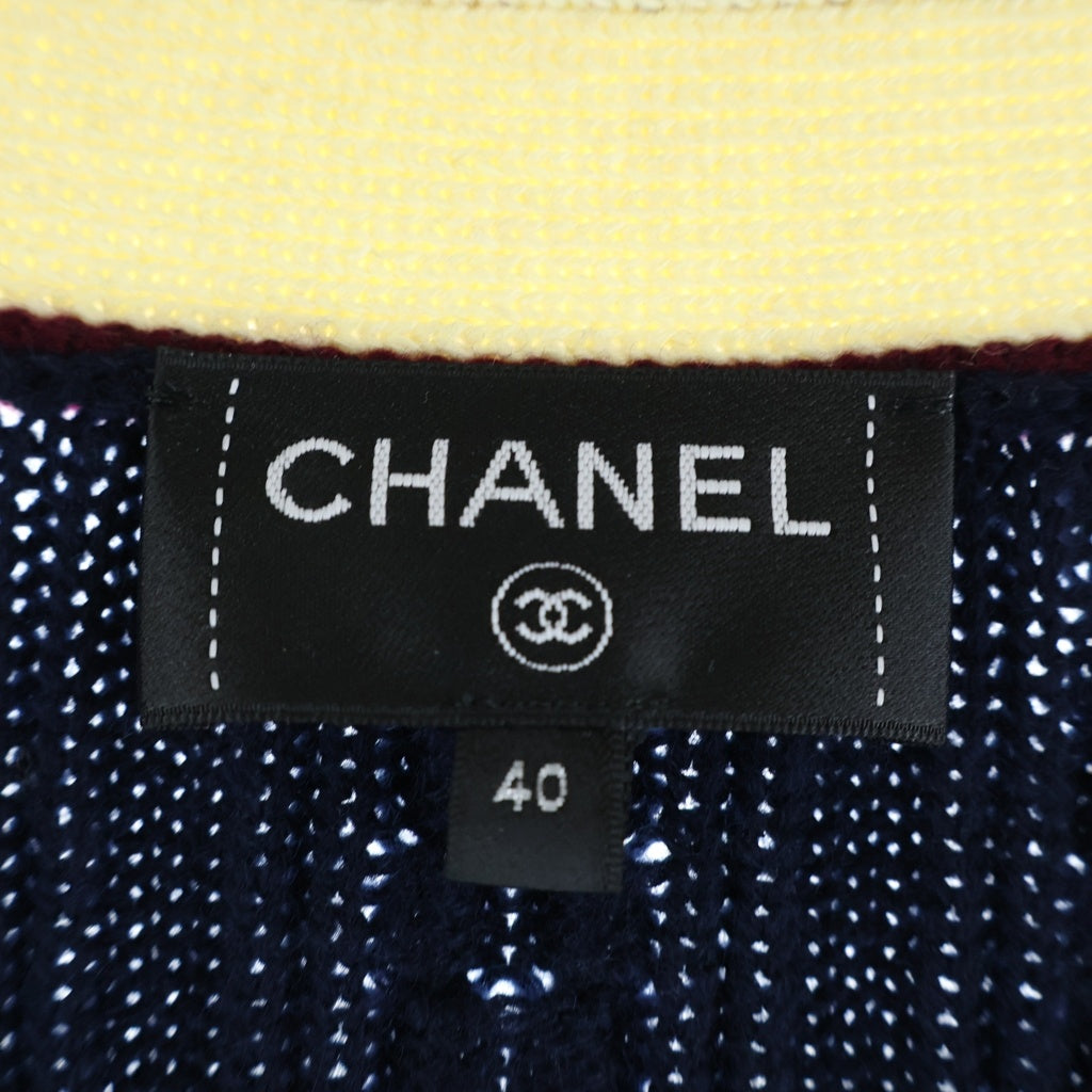 CHANEL(シャネル) ライオンボタン エンブレム刺繍 カシミヤニット カーディガン ネイビー レディース P81052K11756