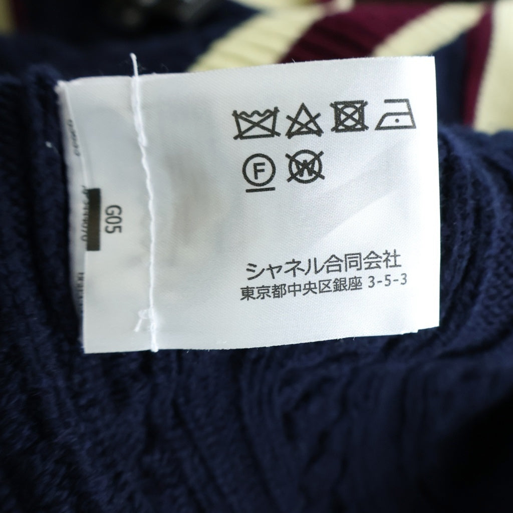 CHANEL(シャネル) ライオンボタン エンブレム刺繍 カシミヤニット カーディガン ネイビー レディース P81052K11756