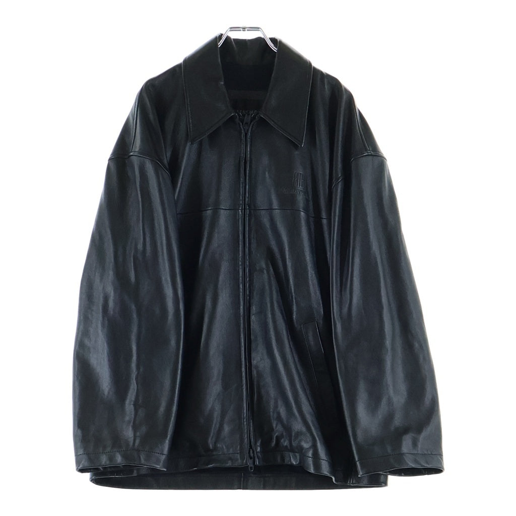 BALENCIAGA(バレンシアガ) 25AW Nano bb エンボスロゴ ラムスキン レザー ジップアップ ジャケット ブラック 831042