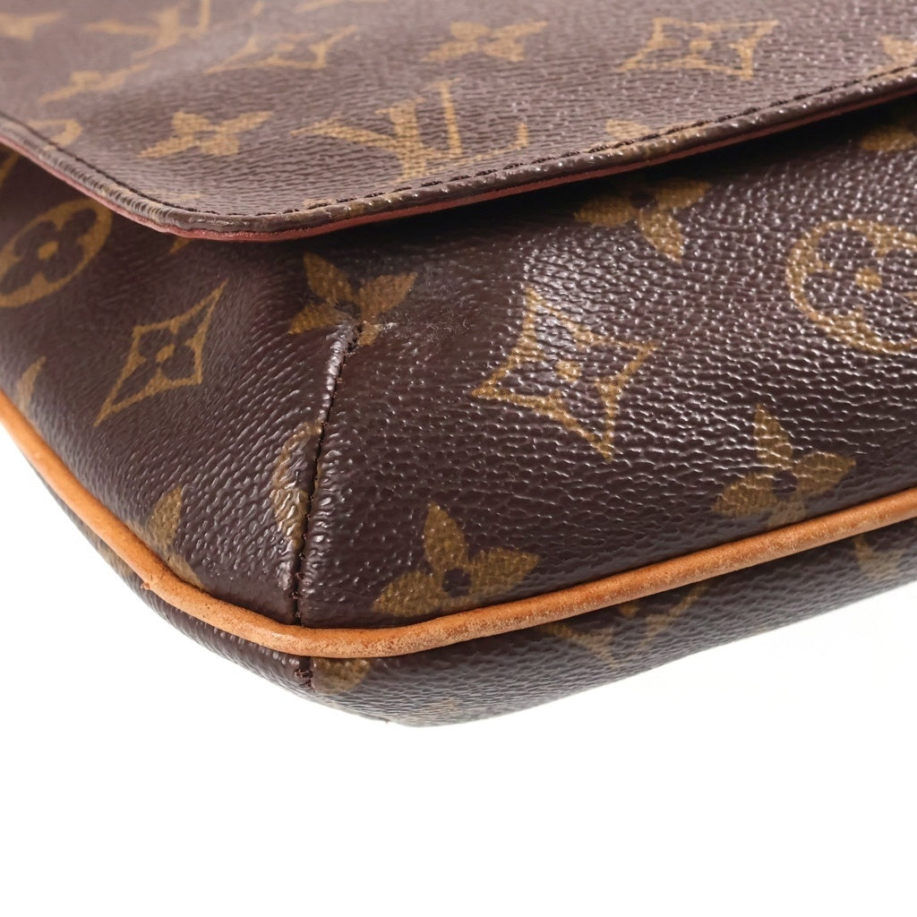 LOUIS VUITTON(ルイヴィトン) モノグラム ミュゼットタンゴ ショルダーバッグ ブラウン レザー×PVC M51257 ゴールド金具 レディース