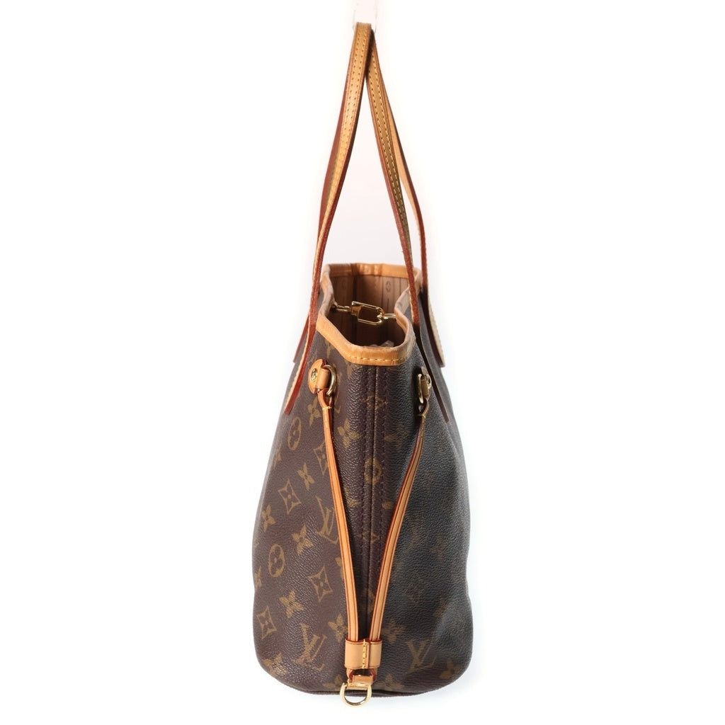 LOUIS VUITTON(ルイヴィトン) モノグラム ネヴァーフルPM トートバッグ ハンドバッグ ブラウン レザー×PVC M40155 ゴールド金具 レディース