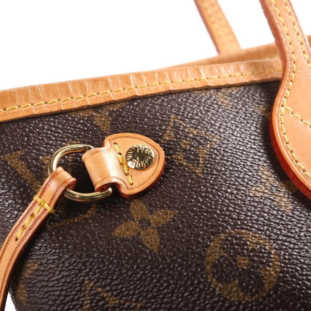 LOUIS VUITTON(ルイヴィトン) モノグラム ネヴァーフルPM トートバッグ ハンドバッグ ブラウン レザー×PVC M40155 ゴールド金具 レディース