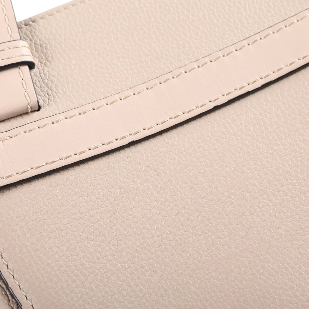 LOEWE(ロエベ) ゲート トップハンドルバッグ ミニ ハンドバッグ ベージュ レザー ゴールド金具 レディース