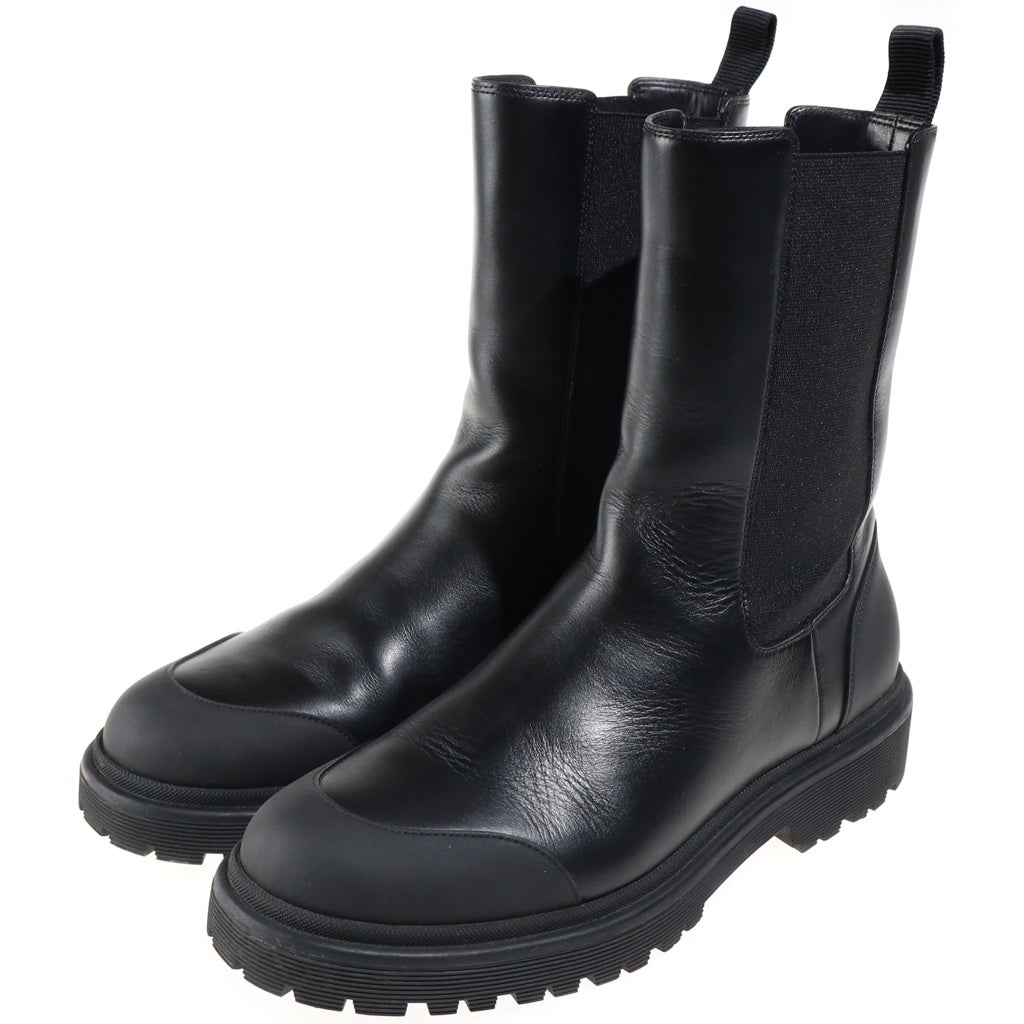 MONCLER(モンクレール) PATTY CHELSEA ANKLE BOOTS パティー チェルシー アンクル レザー サイドゴア ハイカット ショートブーツ ブラック レディース