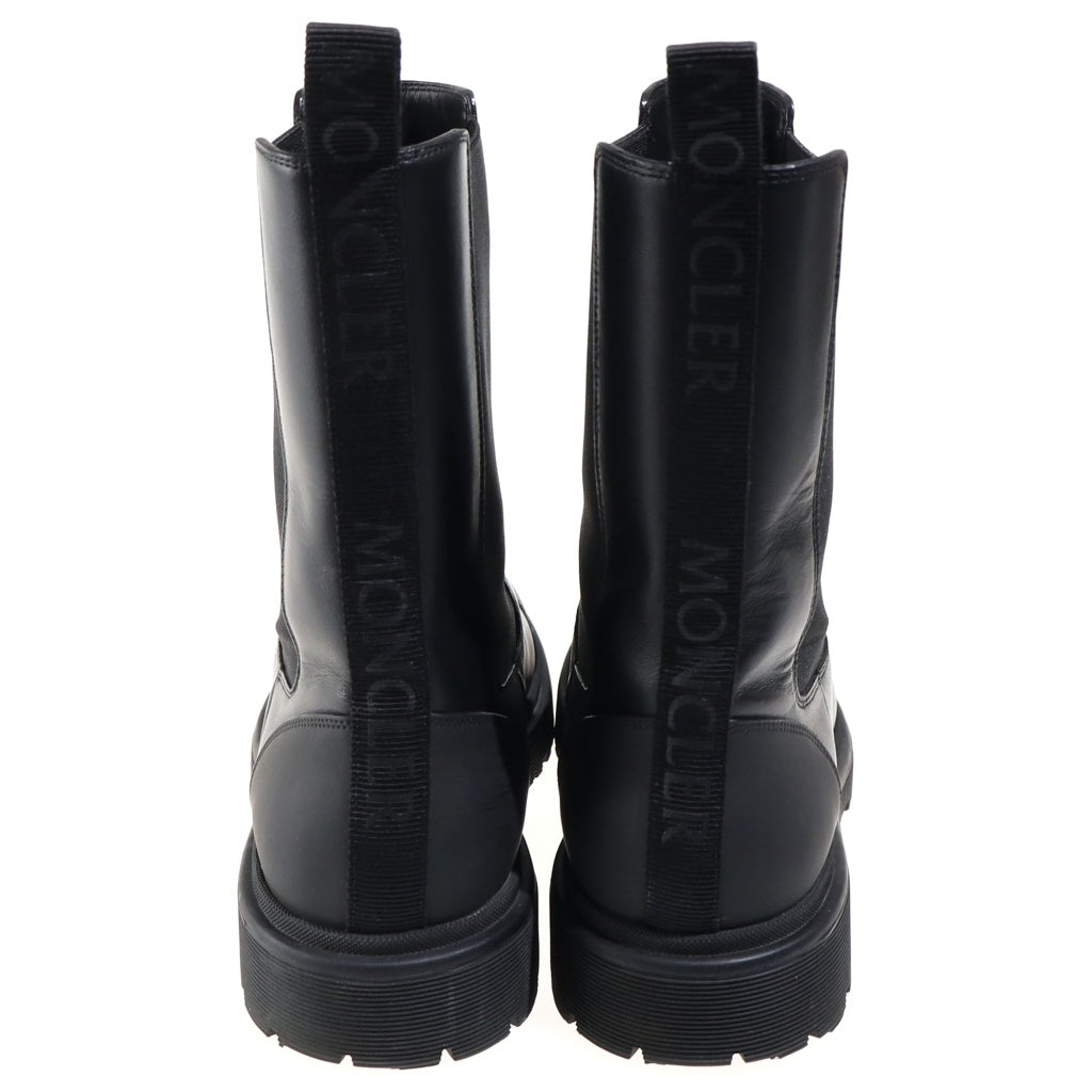 MONCLER(モンクレール) PATTY CHELSEA ANKLE BOOTS パティー チェルシー アンクル レザー サイドゴア ハイカット ショートブーツ ブラック レディース