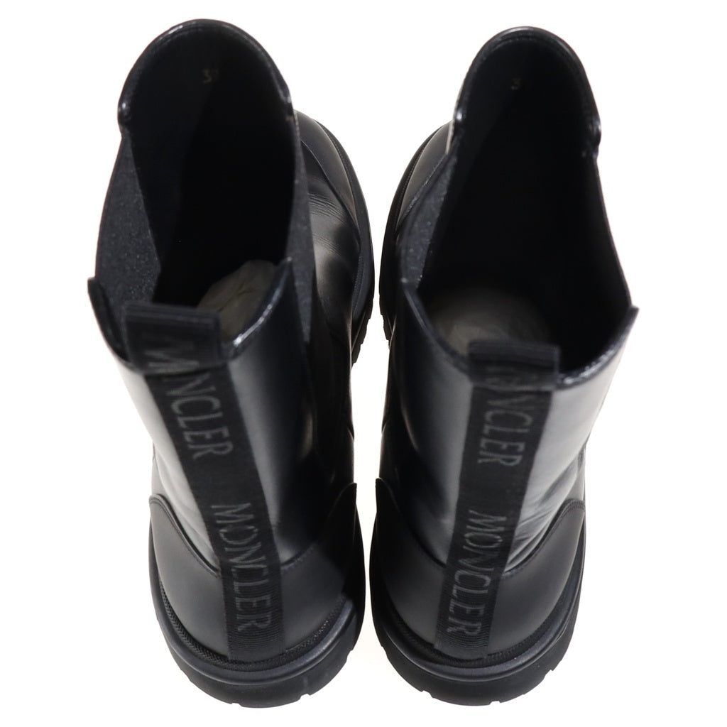 MONCLER(モンクレール) PATTY CHELSEA ANKLE BOOTS パティー チェルシー アンクル レザー サイドゴア ハイカット ショートブーツ ブラック レディース
