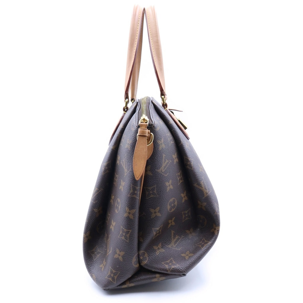 LOUIS VUITTON(ルイヴィトン) モノグラム リボリーPM ハンドバッグ ブラウン レザー×PVC M44543 ゴールド金具