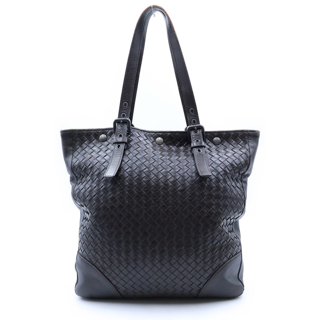 BOTTEGA VENETA(ボッテガヴェネタ) イントレチャート トートバッグ ハンドバッグ ブラウン レザー レディース