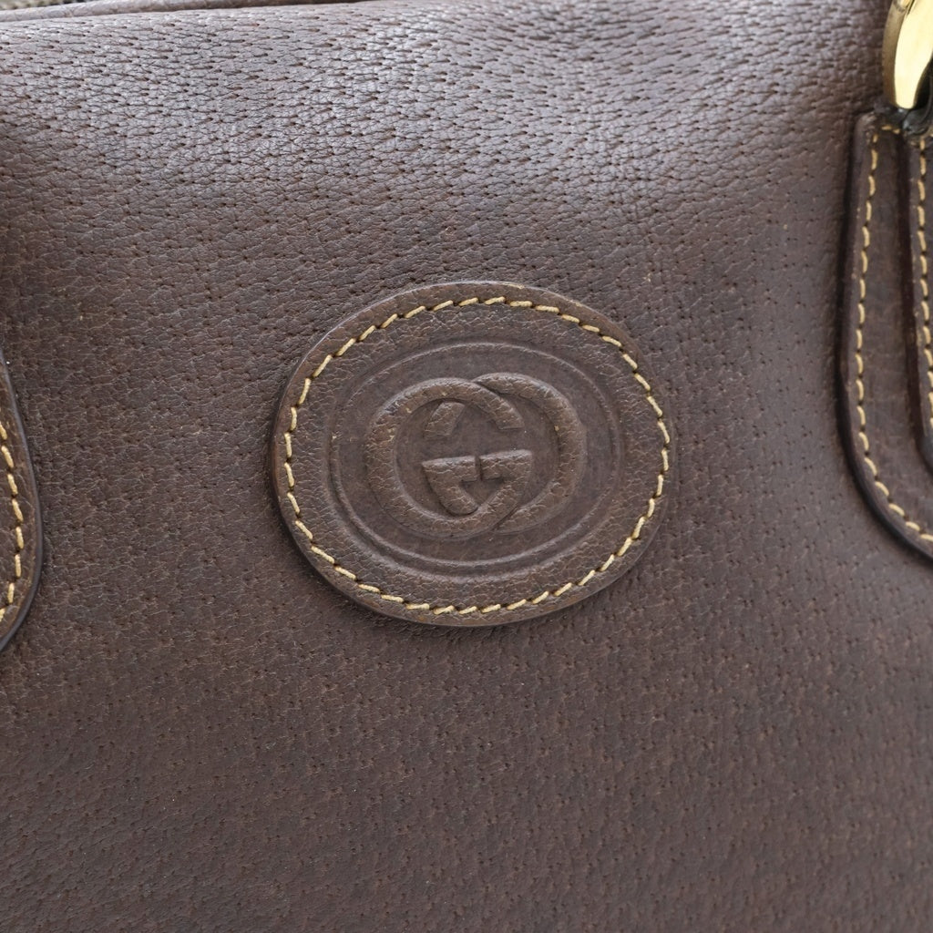 GUCCI(グッチ) GGマーモント ハンドバッグ ブラウン レザー ゴールド金具 レディース