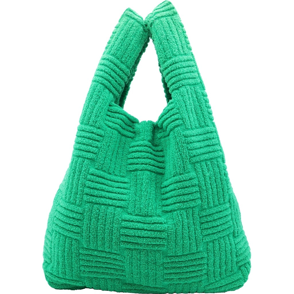 BOTTEGA VENETA(ボッテガヴェネタ) テリークロス トートバッグ ハンドバッグ グリーン パイル地 レディース