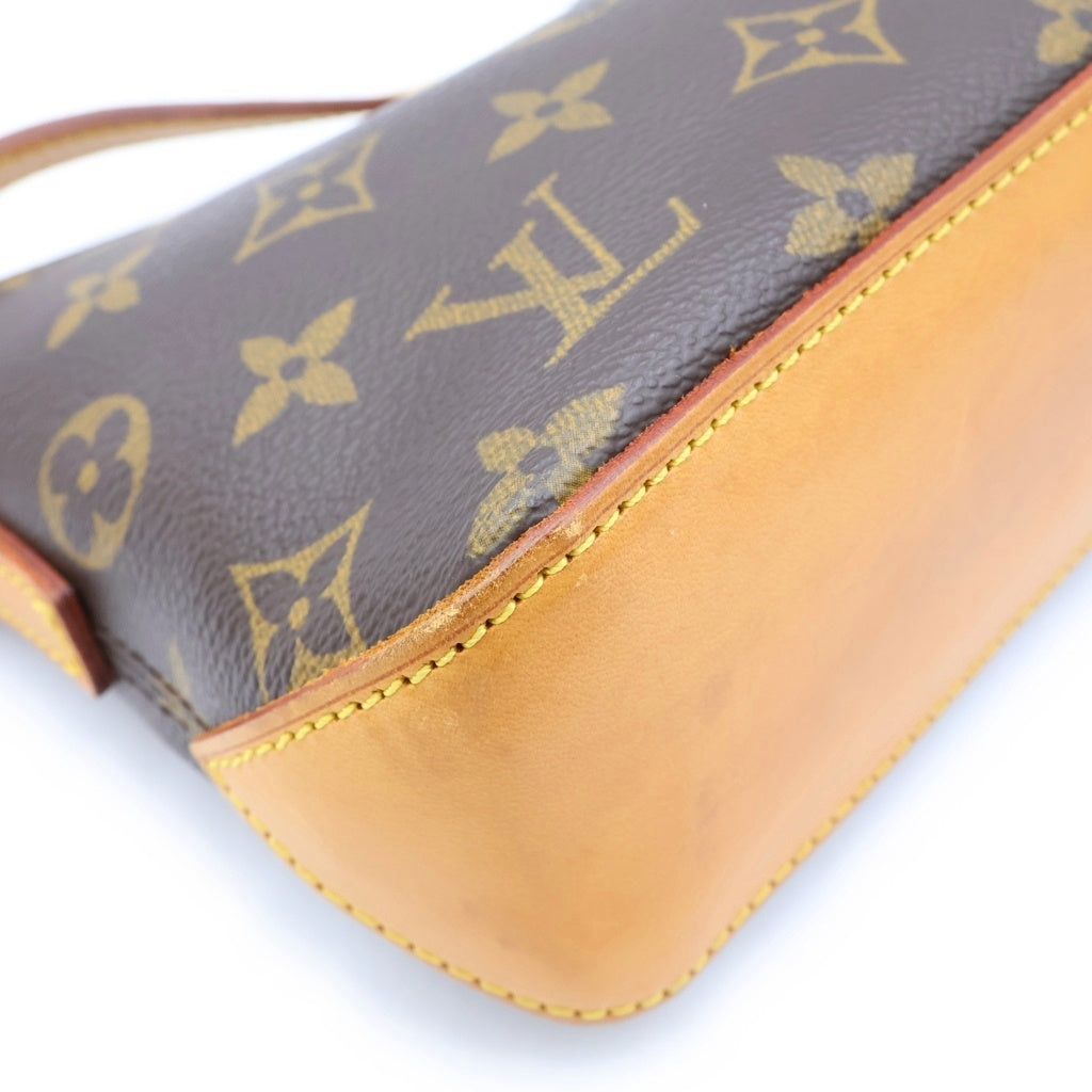 LOUIS VUITTON(ルイヴィトン) モノグラム トロター ショルダーバッグ ブラウン レザー×PVC M51240 ゴールド金具 レディース