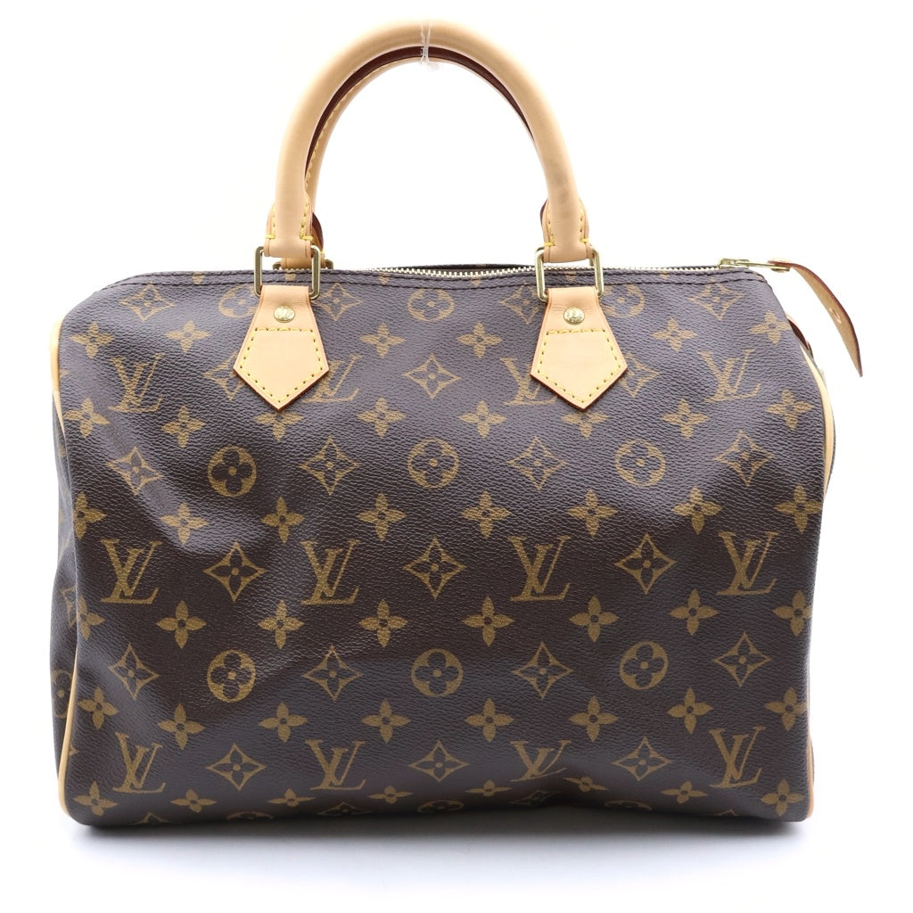 LOUIS VUITTON(ルイヴィトン) モノグラム スピーディ30 ハンドバッグ ボストンバッグ ブラウン レザー×PVC M41108 ゴールド金具 レディース