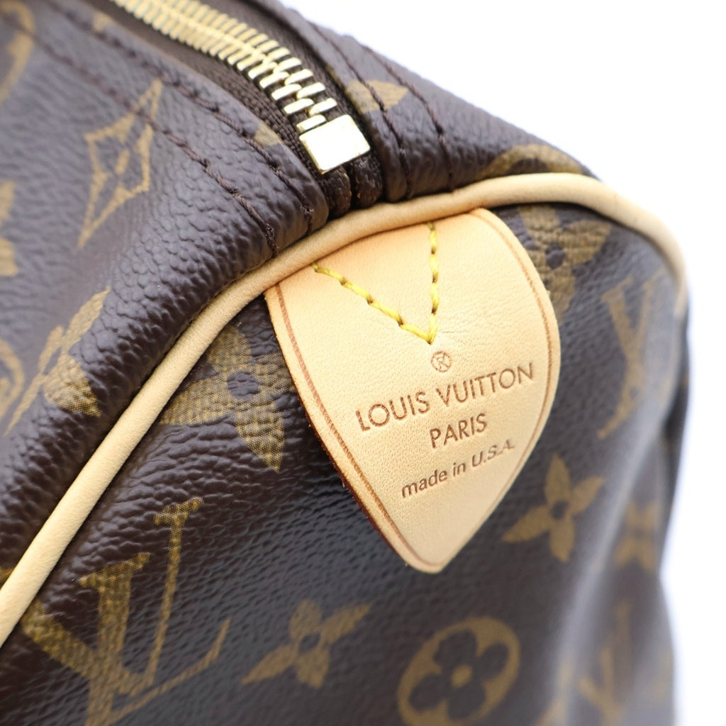 LOUIS VUITTON(ルイヴィトン) モノグラム スピーディ30 ハンドバッグ ボストンバッグ ブラウン レザー×PVC M41108 ゴールド金具 レディース