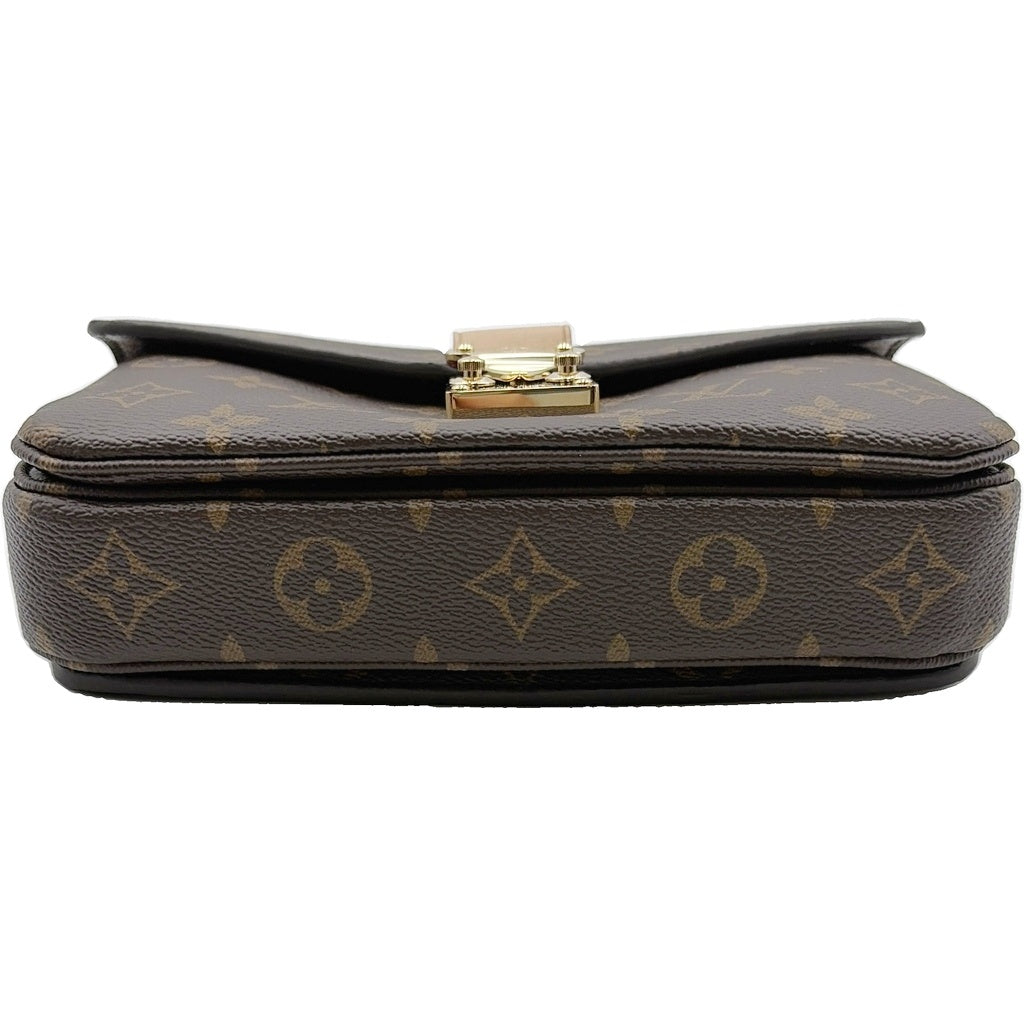 LOUIS VUITTON(ルイヴィトン) モノグラム メティスEW 2WAYチェーンハンドバッグ ショルダーバッグ ブラウン レザー×PVC M46279 ゴールド金具 レディース