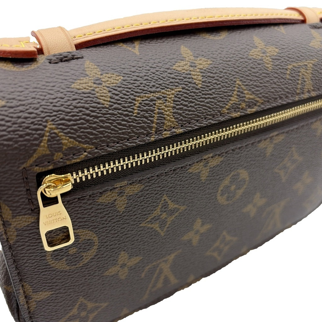 LOUIS VUITTON(ルイヴィトン) モノグラム メティスEW 2WAYチェーンハンドバッグ ショルダーバッグ ブラウン レザー×PVC M46279 ゴールド金具 レディース