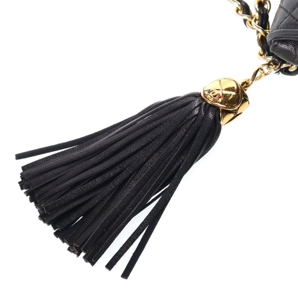 CHANEL(シャネル) マトラッセ チェーンショルダーバッグ ココマーク ターンロック ブラック ラムスキン 1番台 ゴールド金具