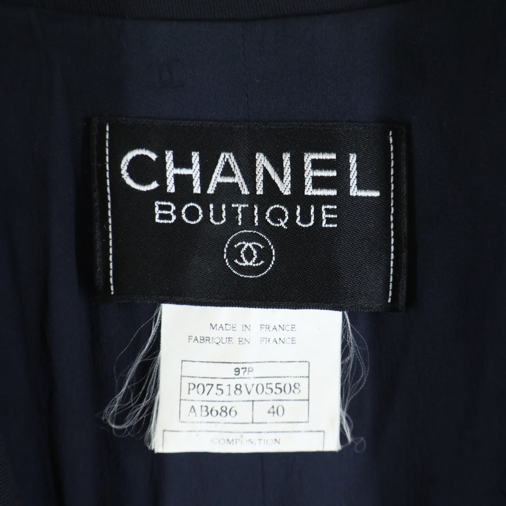 CHANEL(シャネル) ヴィンテージ ジャケット 7連ボタン ナイロン ウール ネイビー P07518V05508 レディース