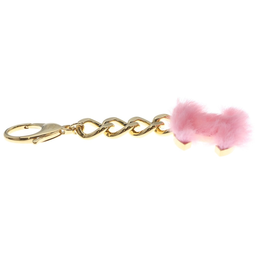 CHANEL(シャネル) ココマーク ファー チャーム キーホルダー B24C ゴールド/ピンク