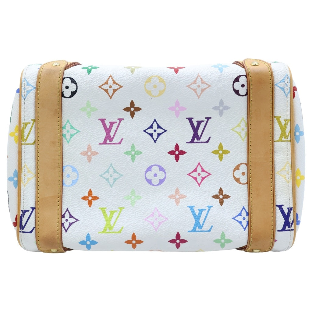 LOUIS VUITTON(ルイヴィトン) モノグラムマルチカラー プリシラ ブロン ハンドバッグ ホワイト×ブラウン レザー×PVC M40096 ゴールド金具