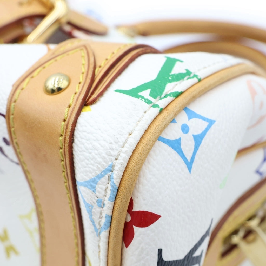 LOUIS VUITTON(ルイヴィトン) モノグラムマルチカラー プリシラ ブロン ハンドバッグ ホワイト×ブラウン レザー×PVC M40096 ゴールド金具