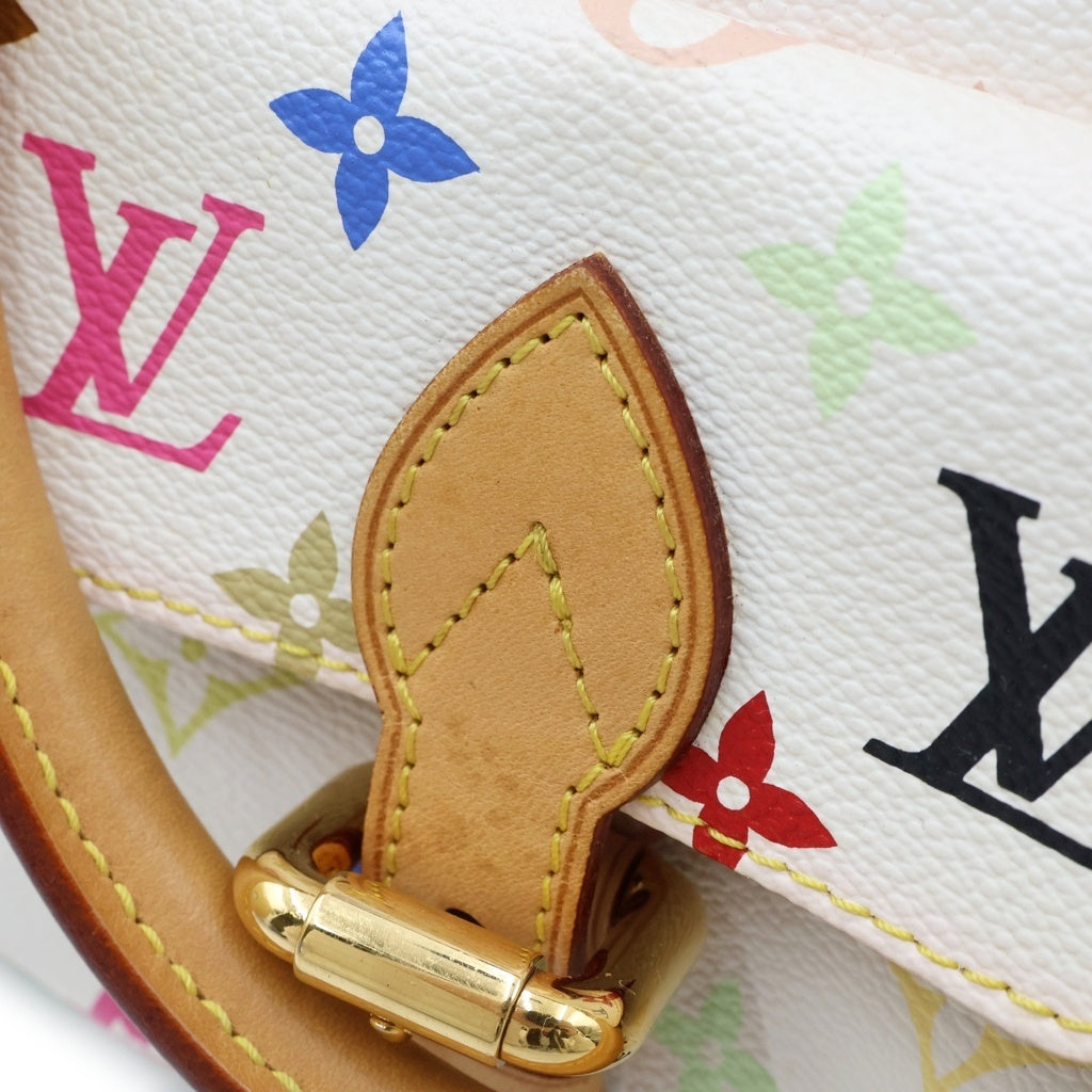 LOUIS VUITTON(ルイヴィトン) モノグラムマルチカラー プリシラ ブロン ハンドバッグ ホワイト×ブラウン レザー×PVC M40096 ゴールド金具